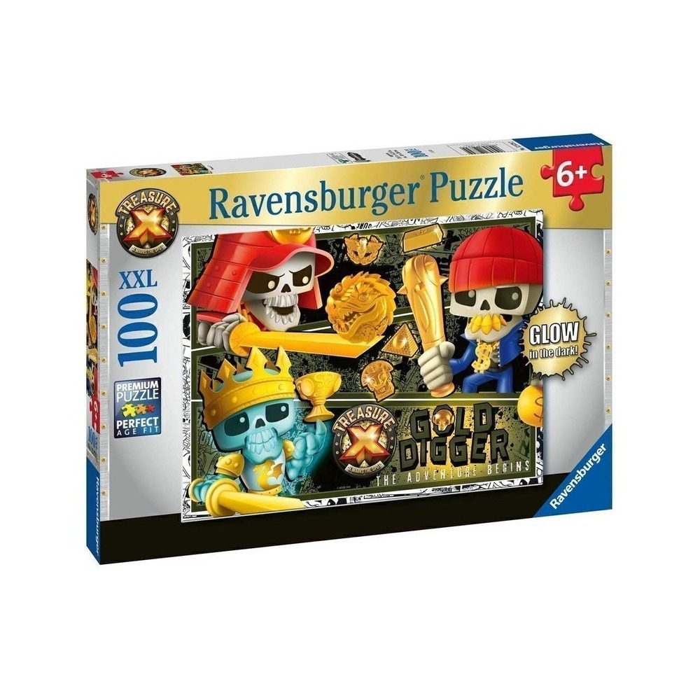 Ravensburger Treasure X Puzzle 100‎ XXL Gold Digger Glow in the Dark 128712 NEW